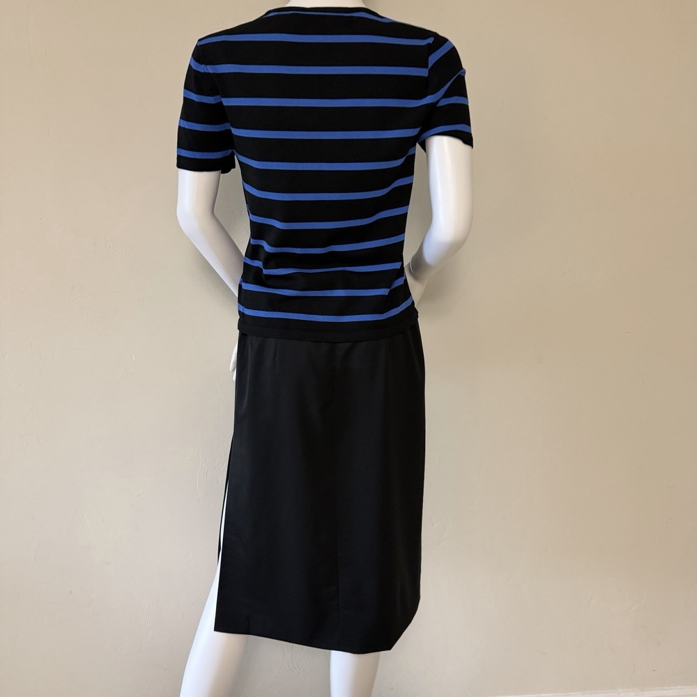 Classic ESCADA Black Pure‎ Wool Midi Pencil Skirt High Rise  with slit size 36 - Picture 6 of 15
